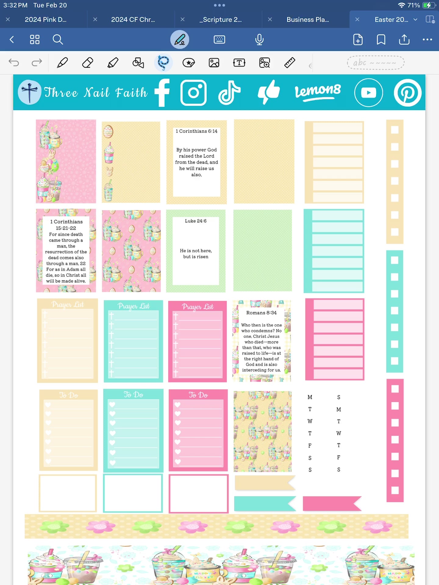 Easter Digital Planner Sticker Kit 2024
