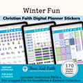 winter fun a digital planner sticker kit that includes 170 individual stickers. 