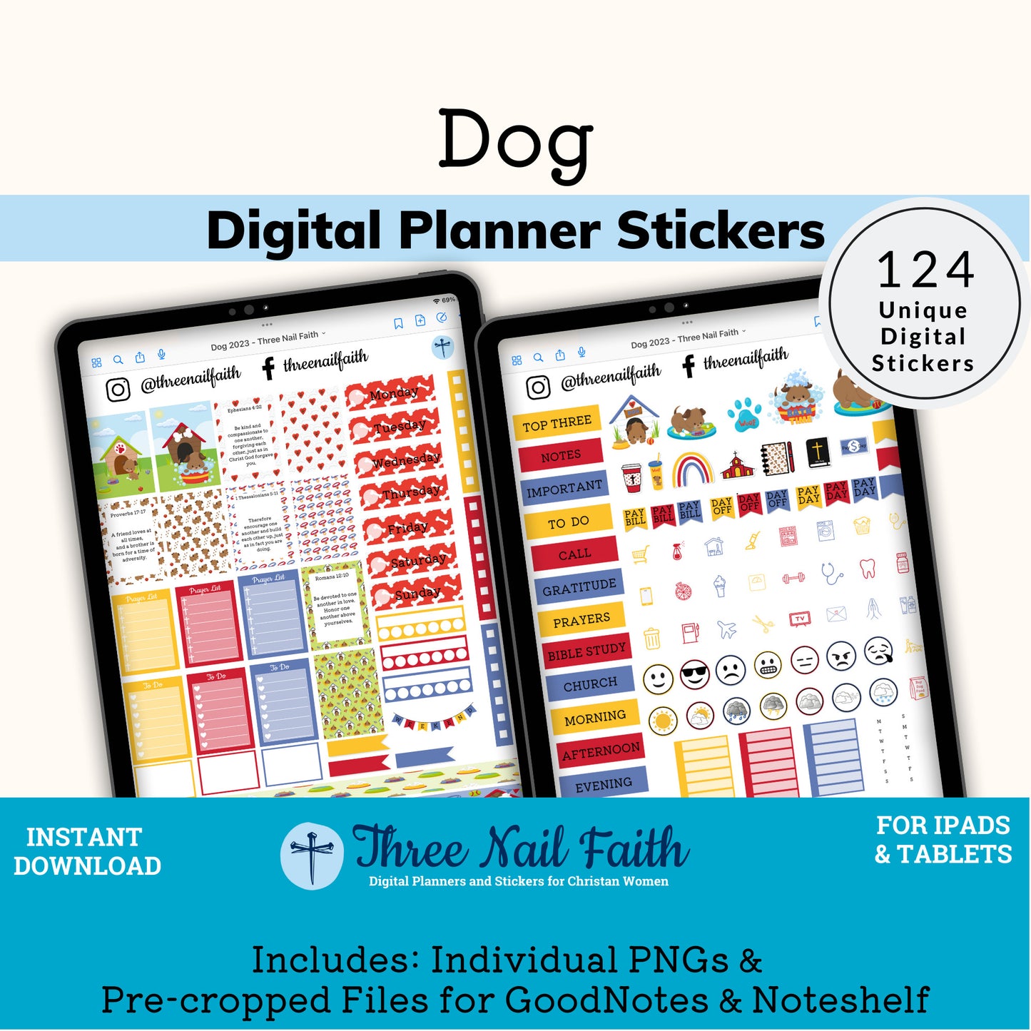 Dog Digital Planner Sticker Kit 2023