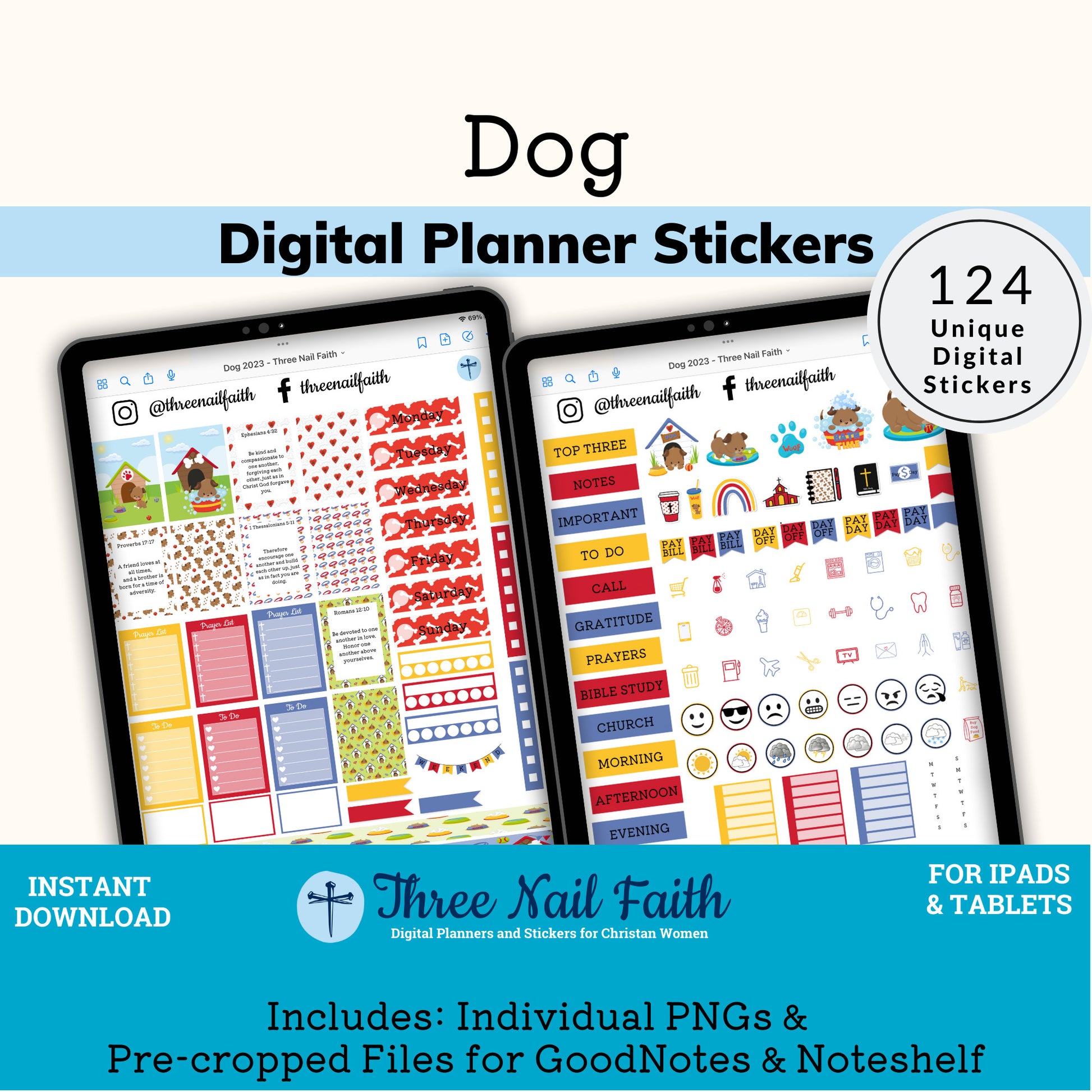 Dog Digital Planner Sticker Kit 2023