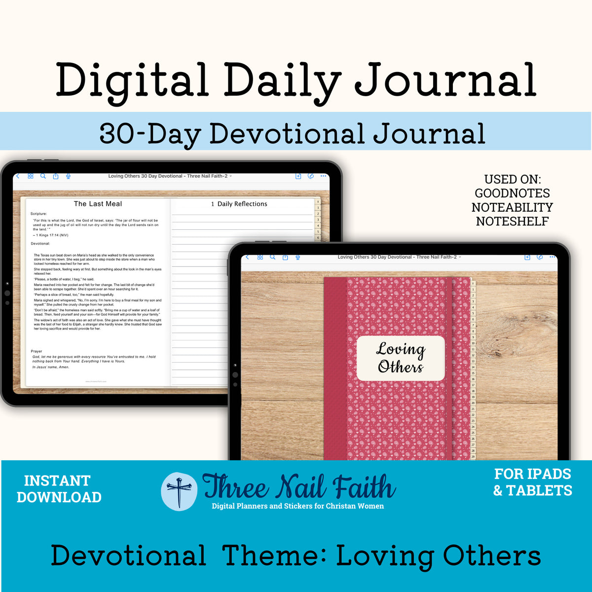 Loving Others 30-Day Digital Devotional Journal – Three Nail Faith