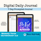7 Day Scripture Memory Verse Digital Journal, Deuteronomy 31:6, Do Not Be Afraid