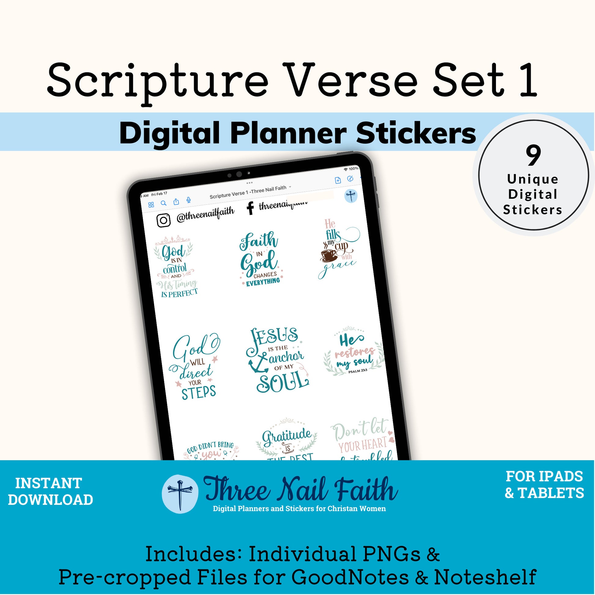 Bible Verse Digital Planner Sticker Kit Set 1