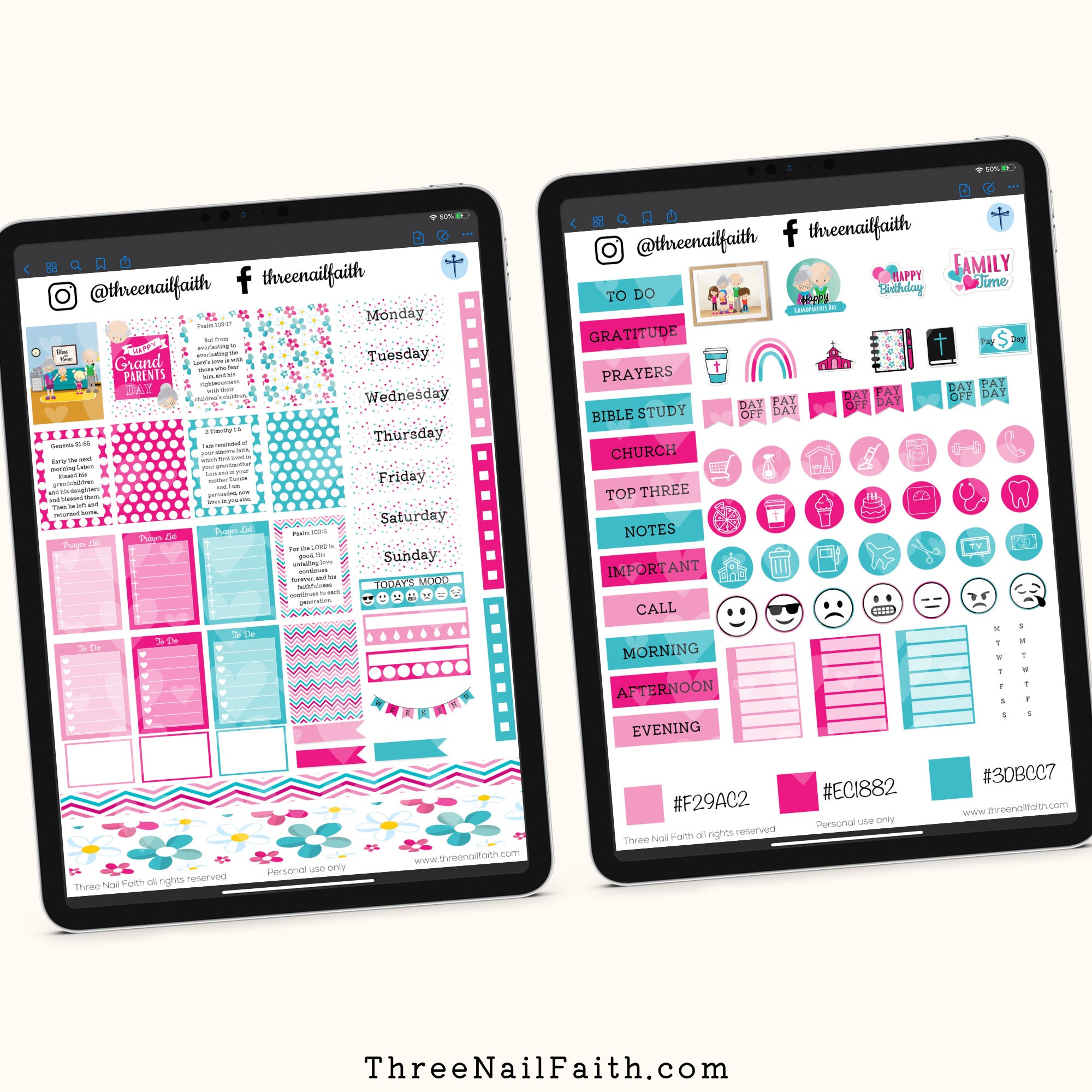 Christian Faith Digital sticker set on the theme of grandparents