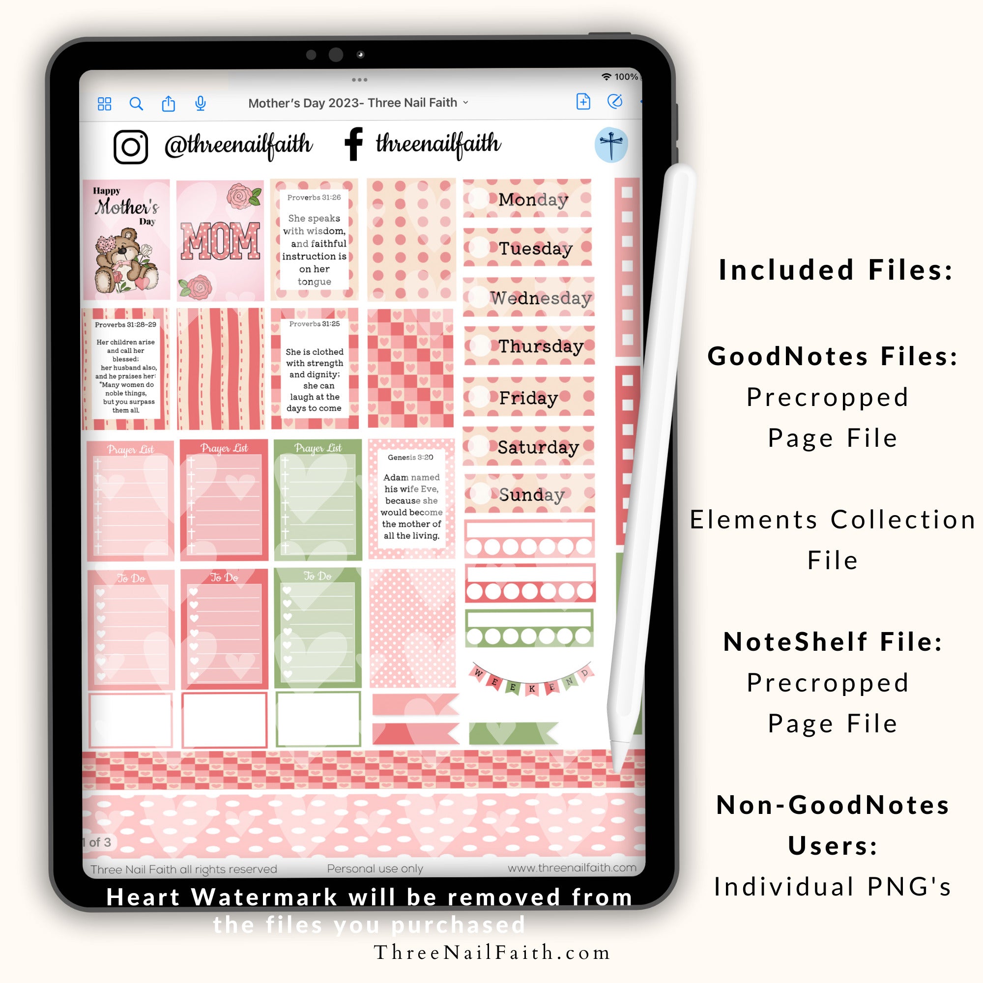 Christian Faith Digital sticker set on the theme on mother's day