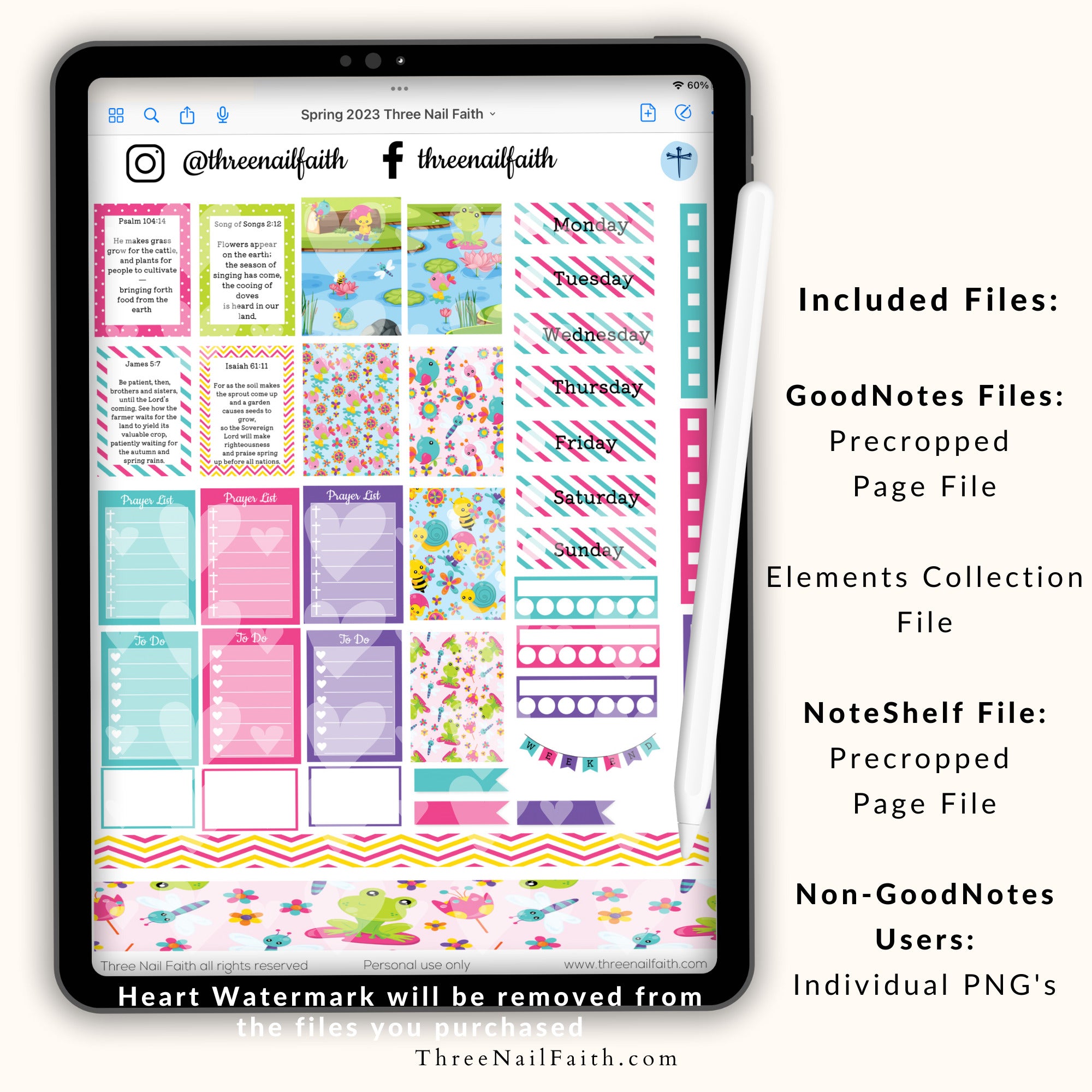 Christian Faith Digital sticker set on the theme Spring