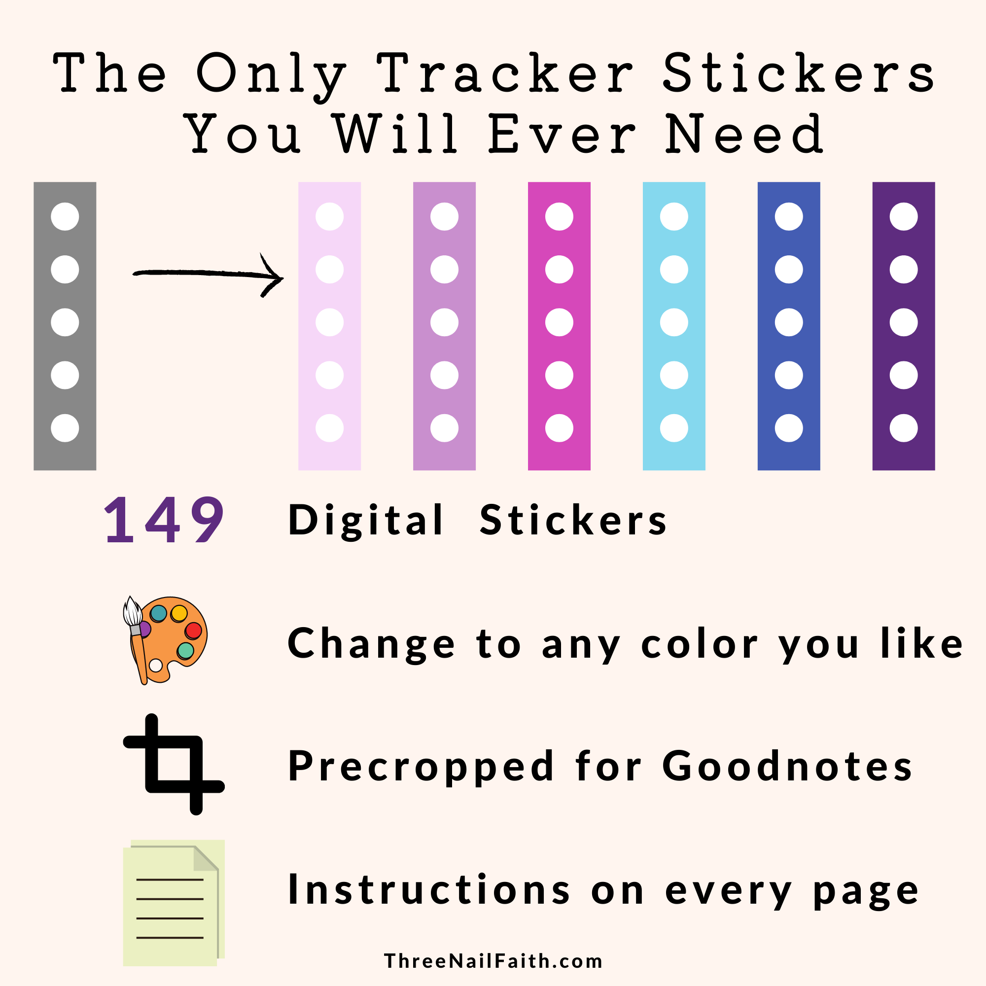 how to use digital color chaining stickers