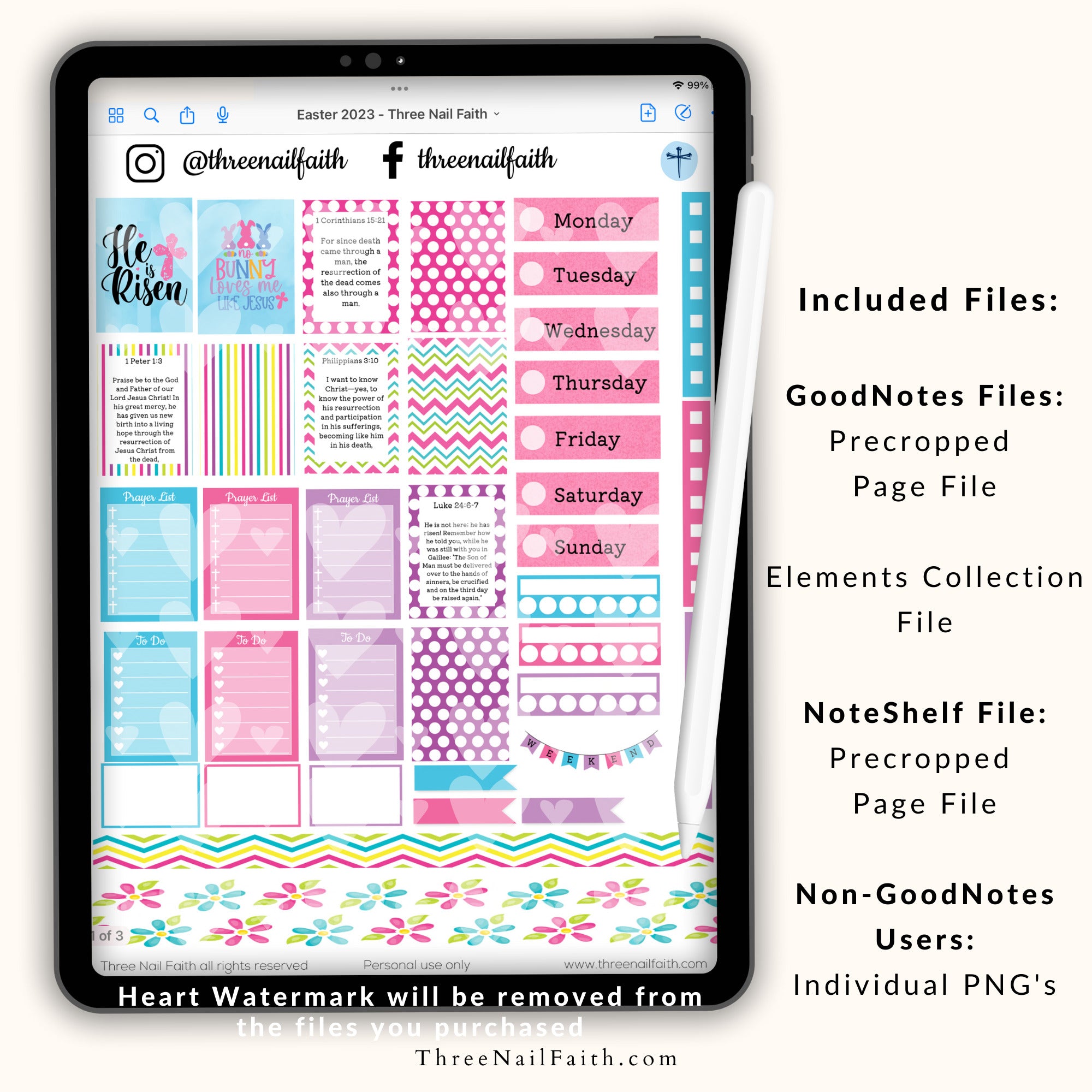 Christian Faith Digital sticker set on the theme Easter