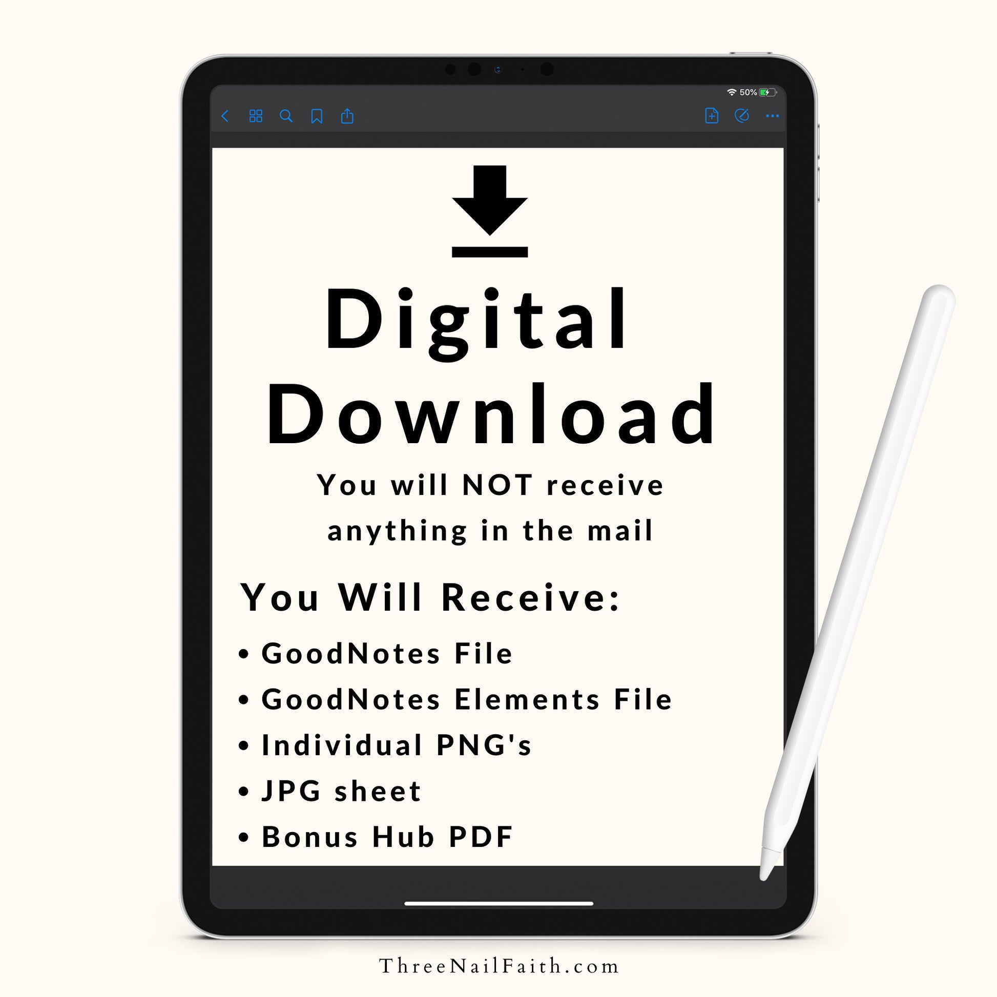 Digital Download Nothing will be shipped to you.  Files that you will receive Goodnotes, Individual PNG's, Bonus hub link
