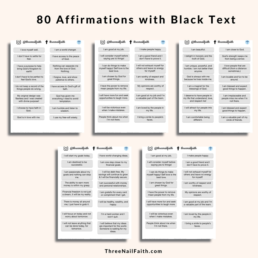 Color Changing Digital Sticker - Affirmation Stickers with black text