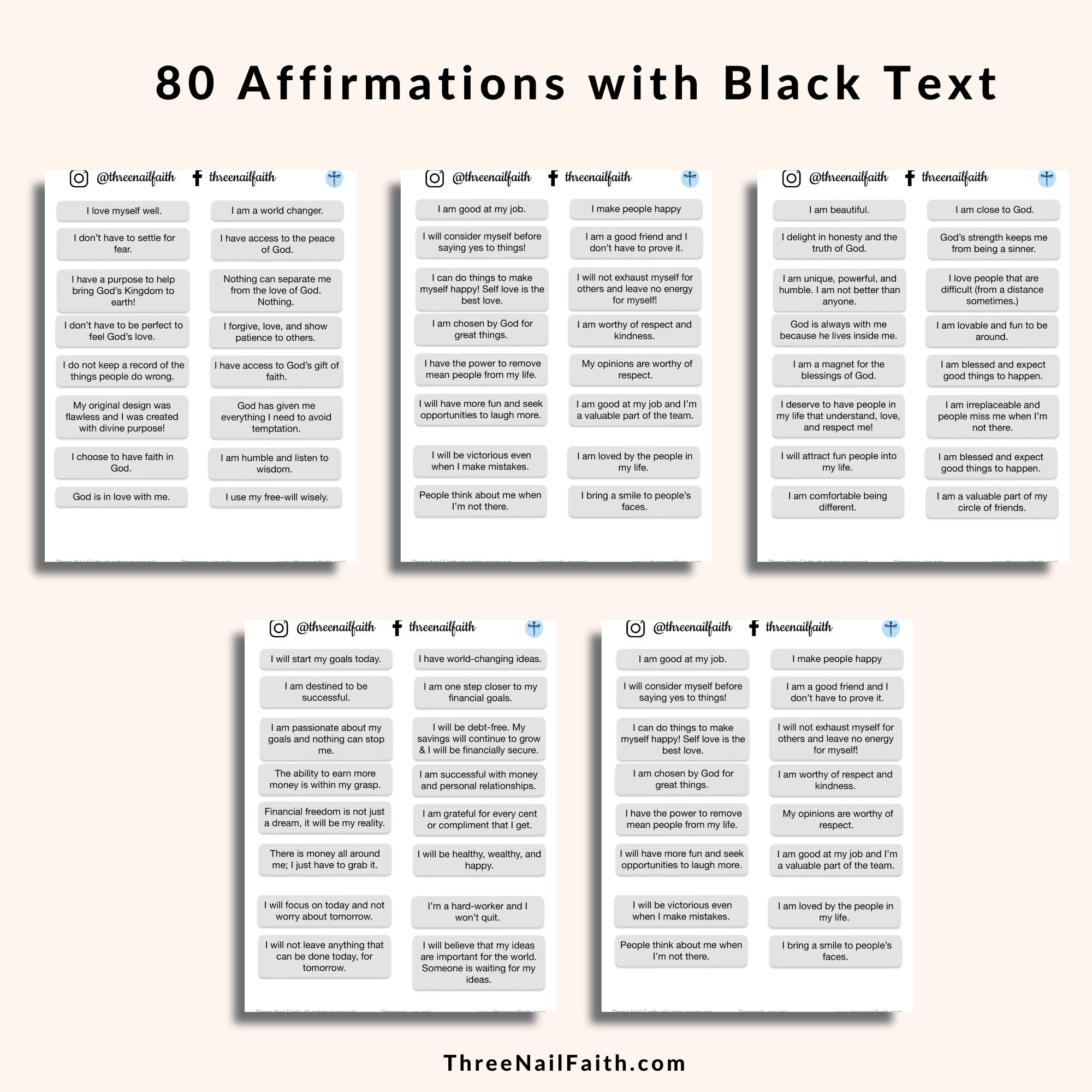 Color Changing Digital Sticker - Affirmation Stickers with black text