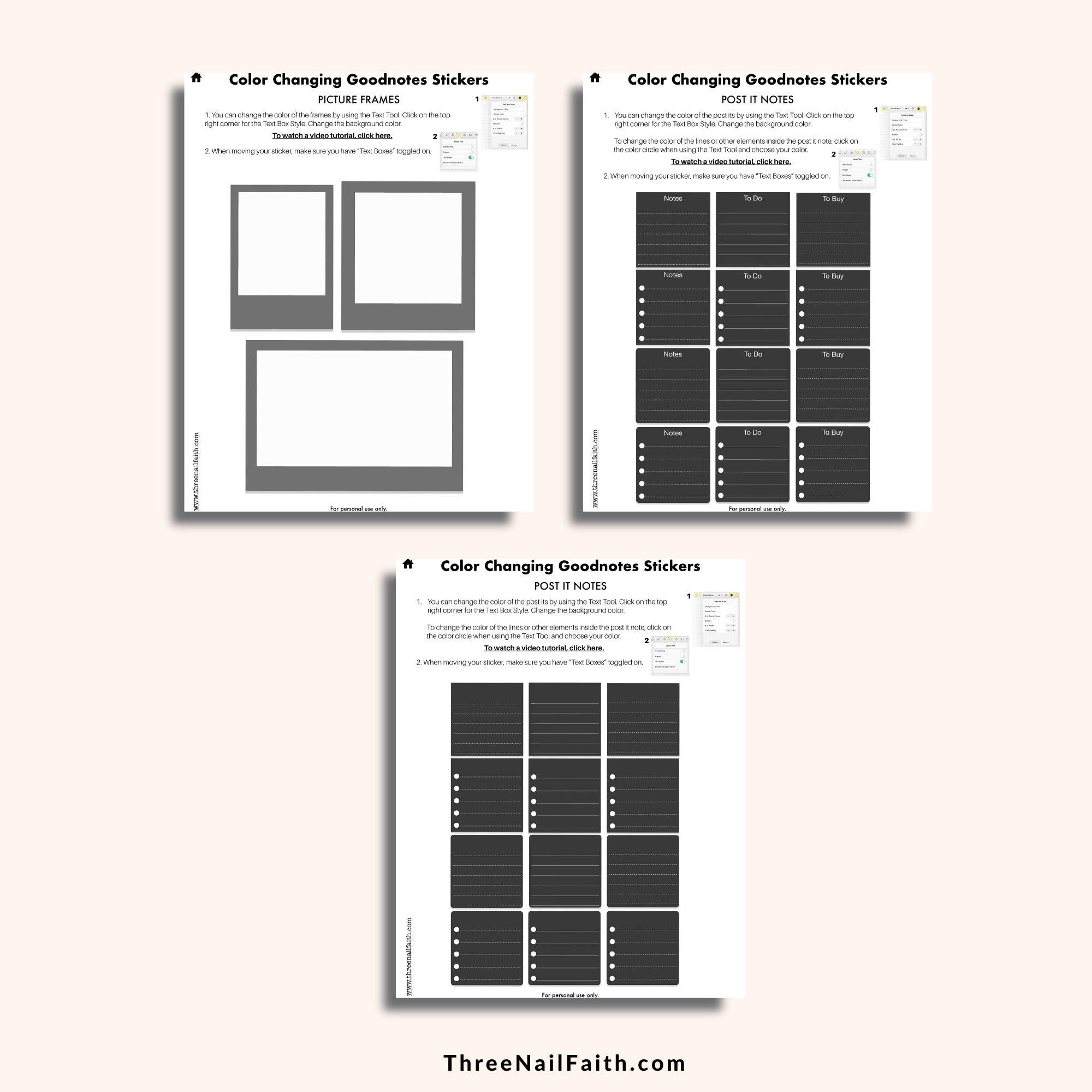 Color Changing Digital Sticker - Post It Notes
