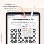 Comes with directions on how to use color changing stickers