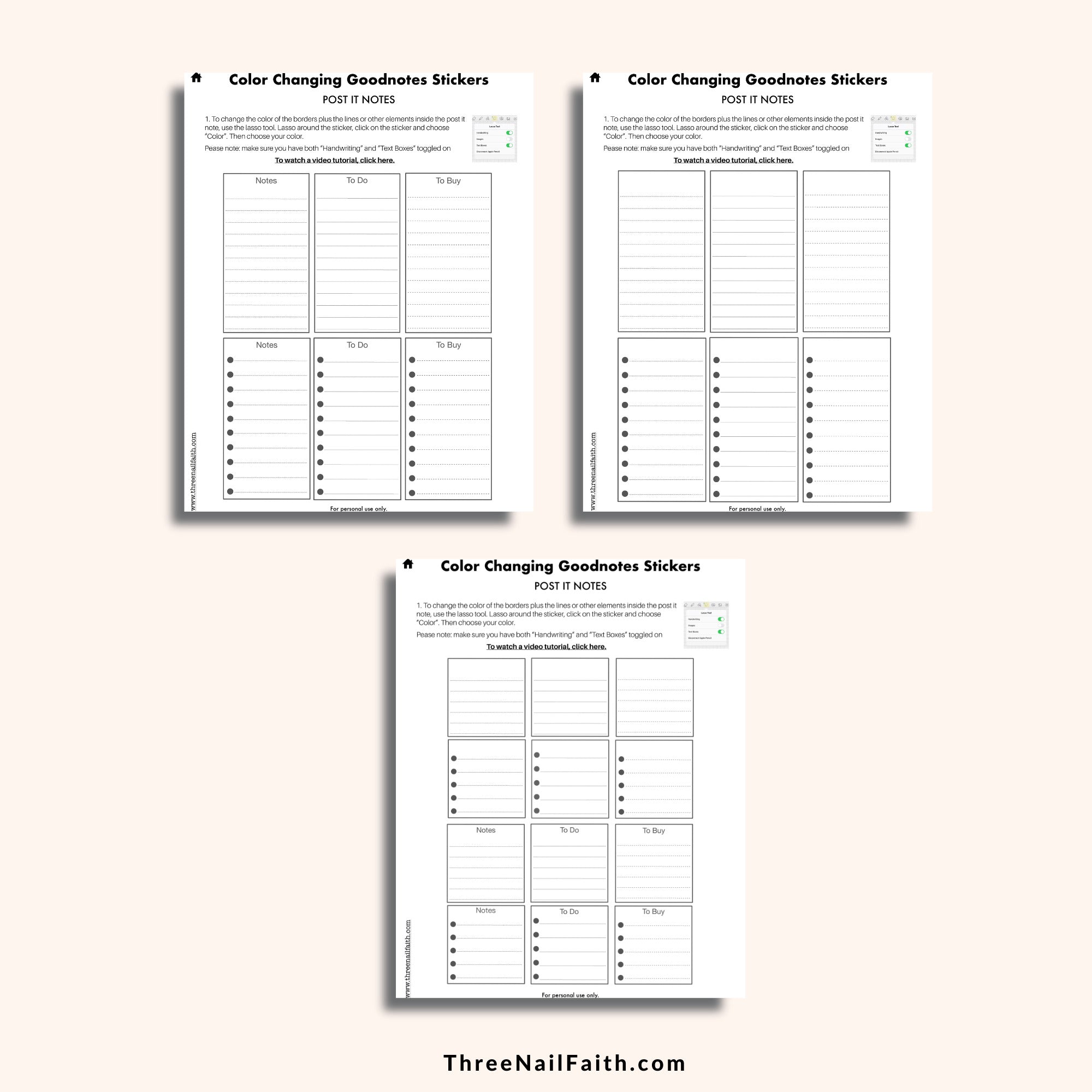 Color Changing Digital Sticker - Post It Notes