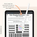 directions are included on how to use color changing digital stickers