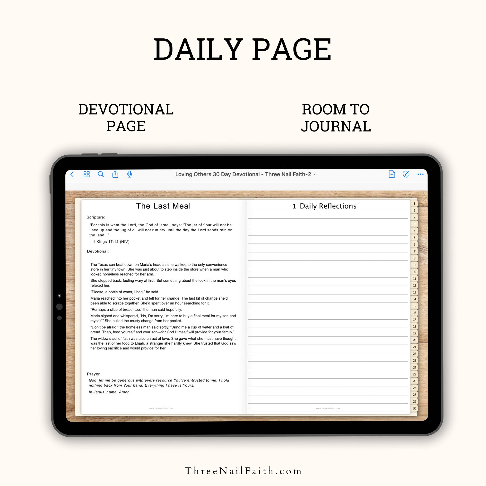 Loving Others 30-Day Digital Devotional Journal daily page
