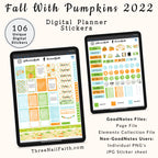 fall with pumpkins digital sticker