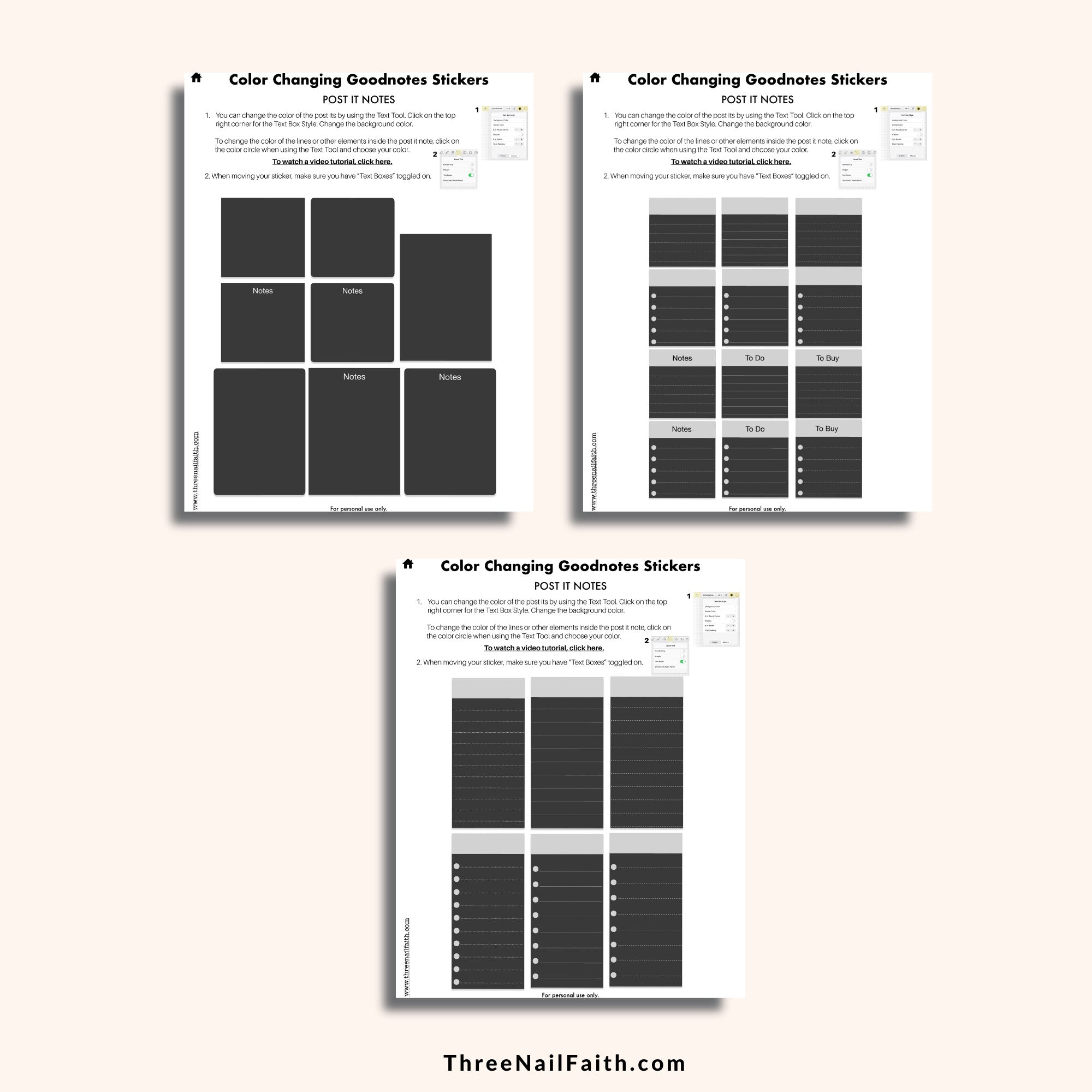 Color Changing Digital Sticker - Post It Notes