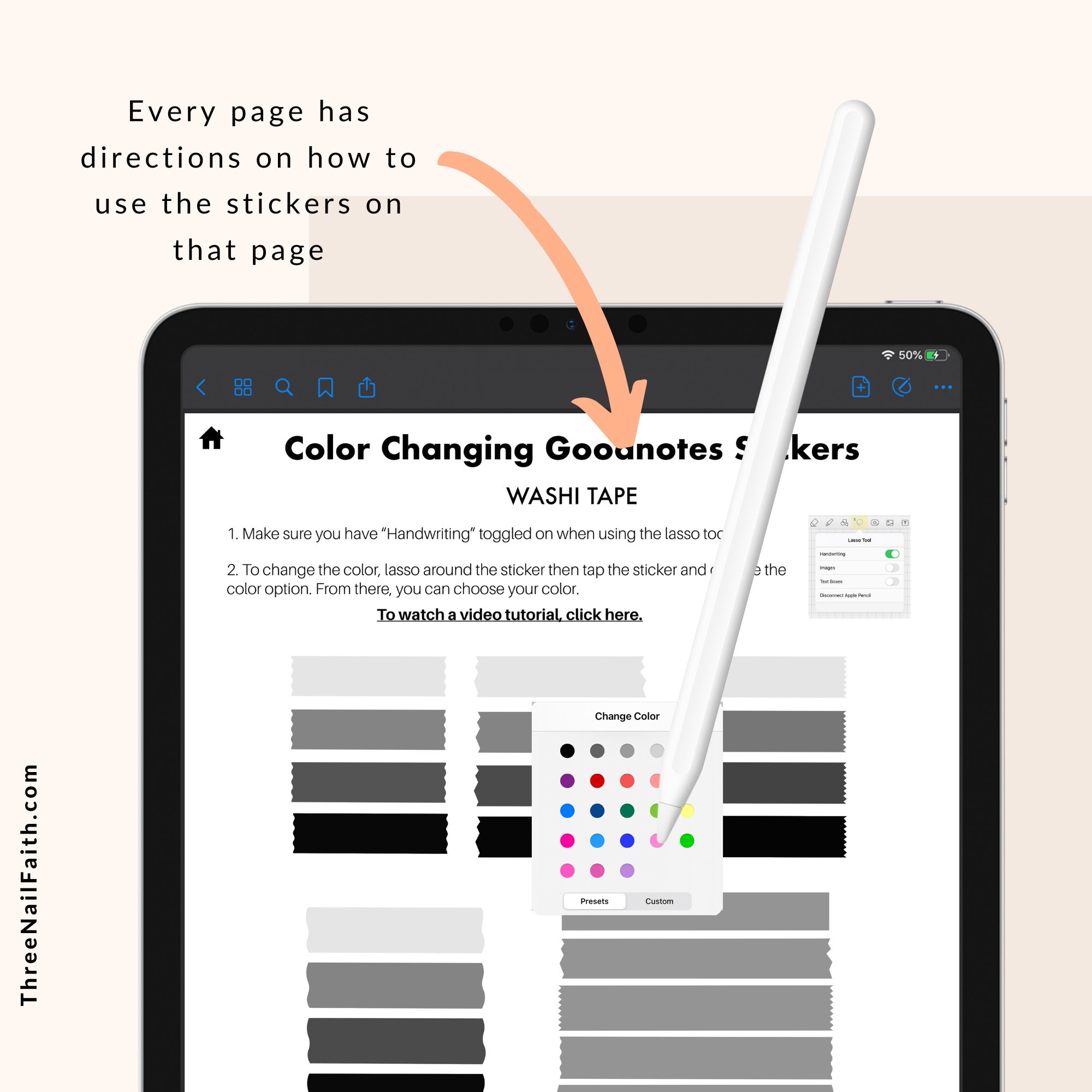 directions on how to use color changing stickers
