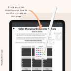 comes with directions on how to use color changing stickers