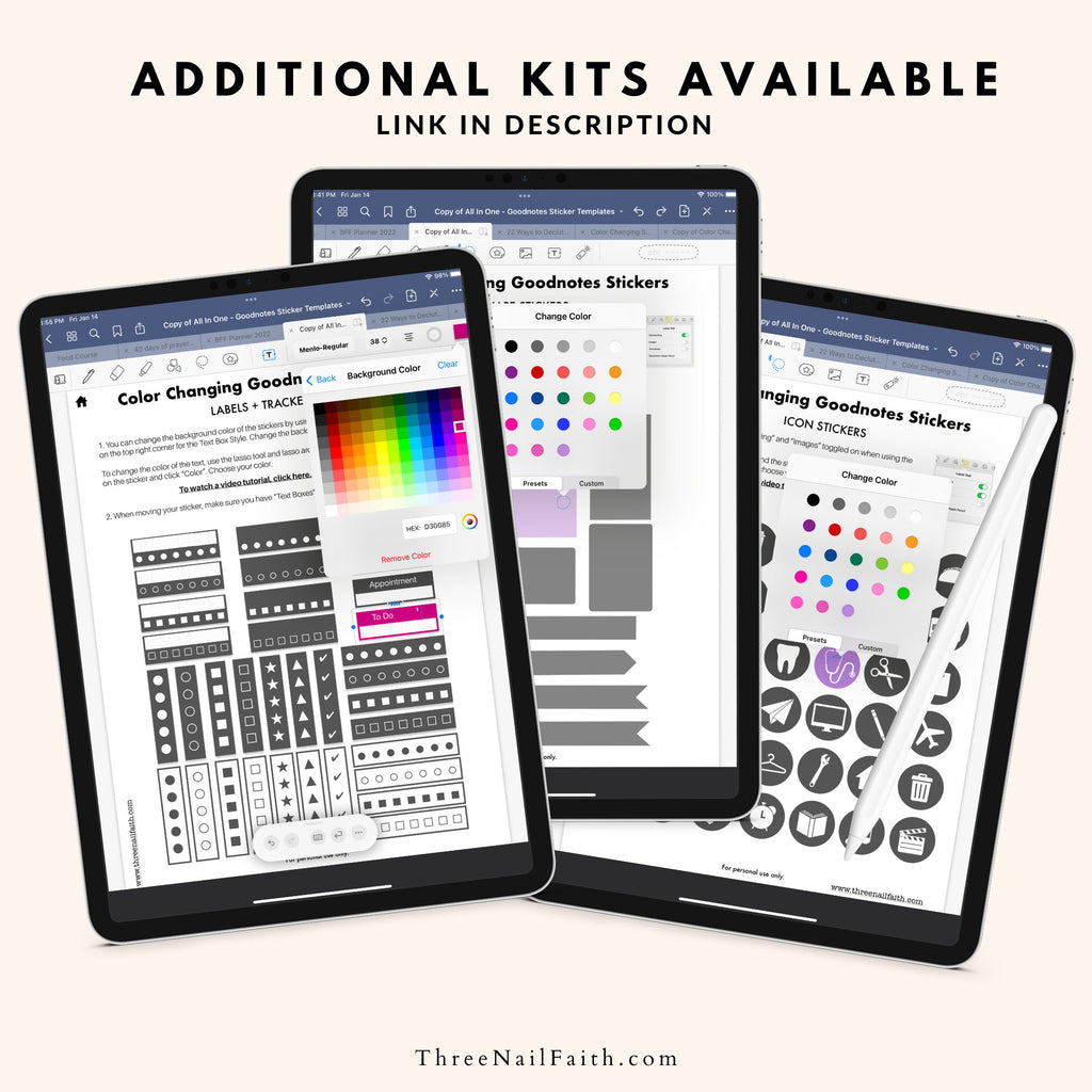 More color changing sticker sets available 