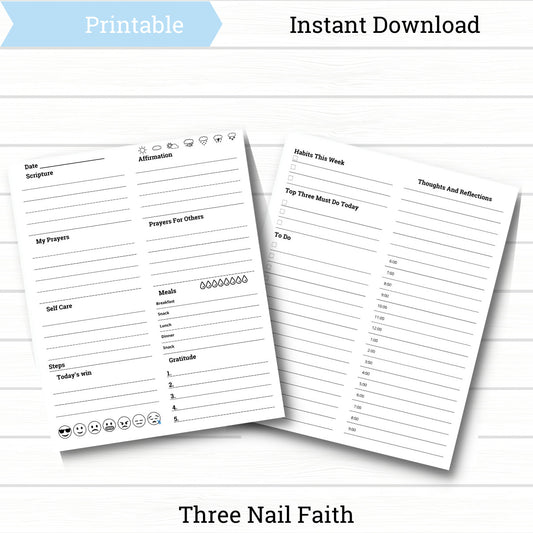 Printable Planner Three Nail Faith