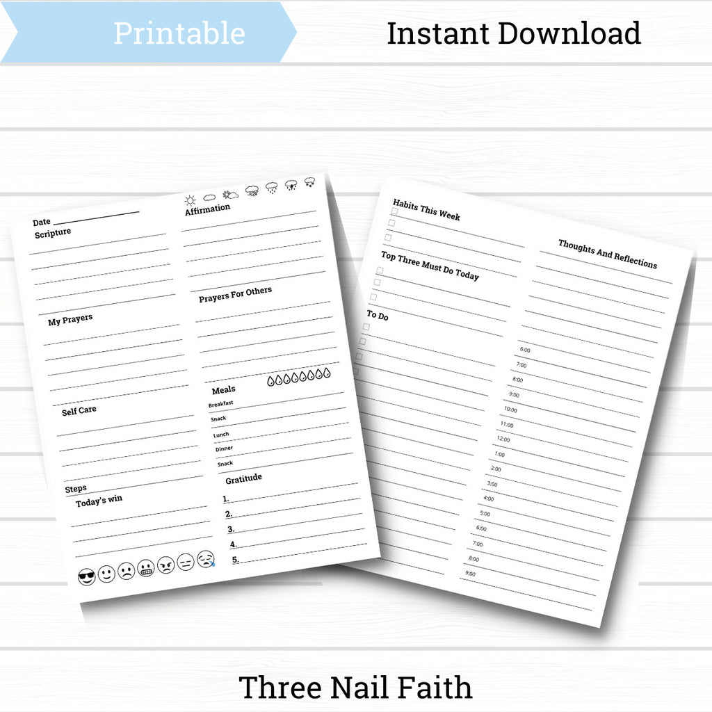 Printable Christian Faith Daily Planner Pages
