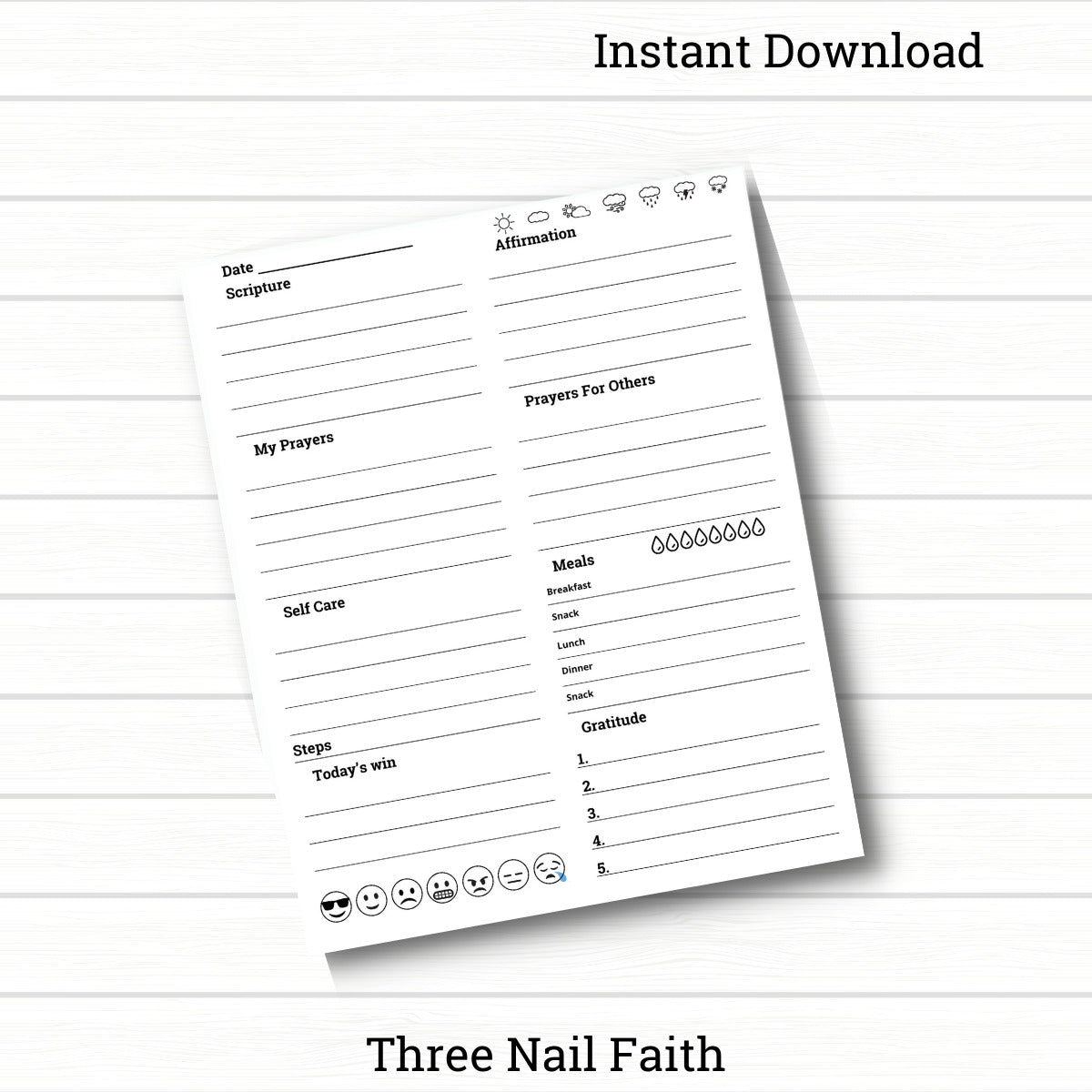 page one of daily page