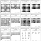 showing 12 different color changing sticker sheets