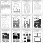 showing 12 different color changing sticker sheets