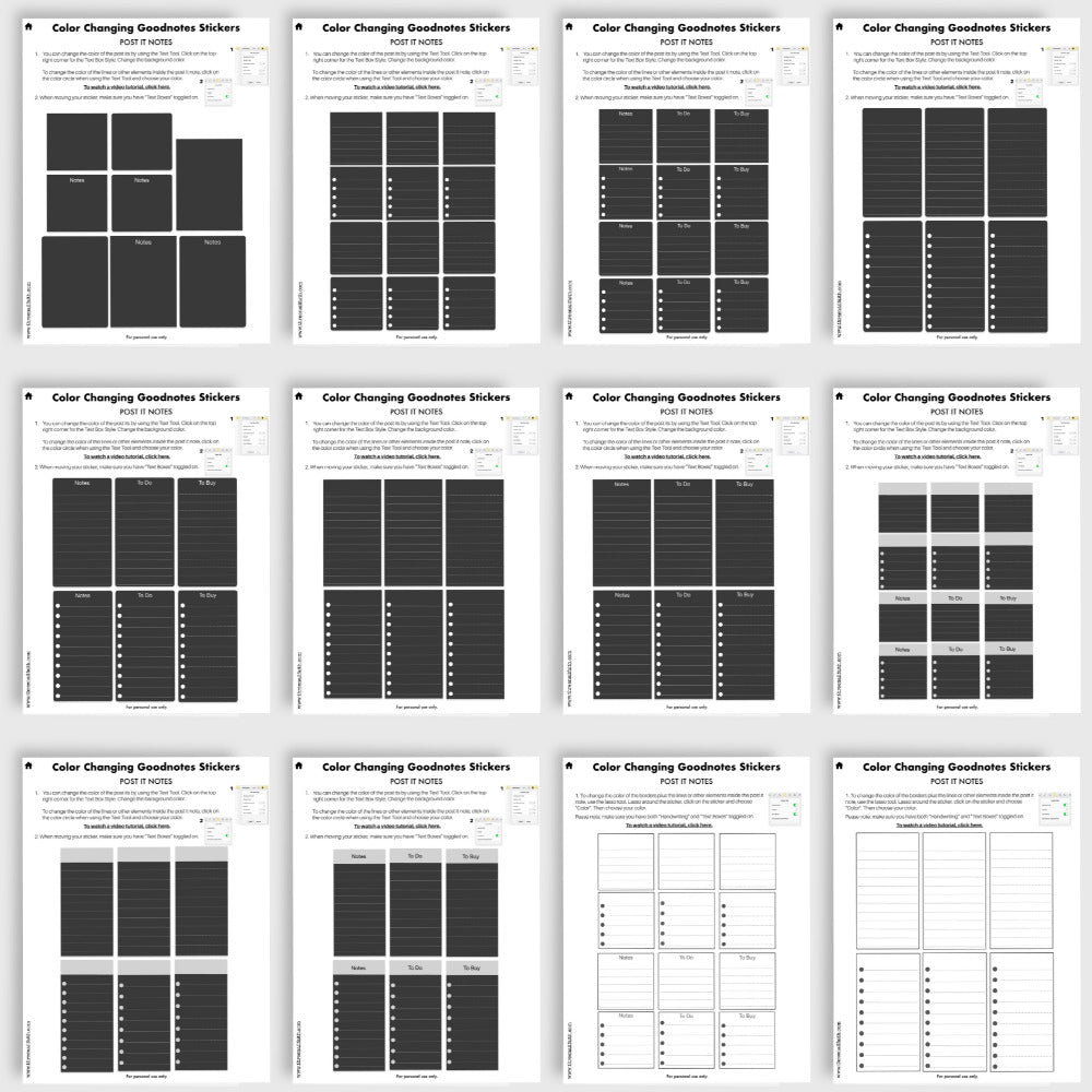 showing 12 different color changing sticker sheetsColor Changing Digital Sticker - Mega Bundle